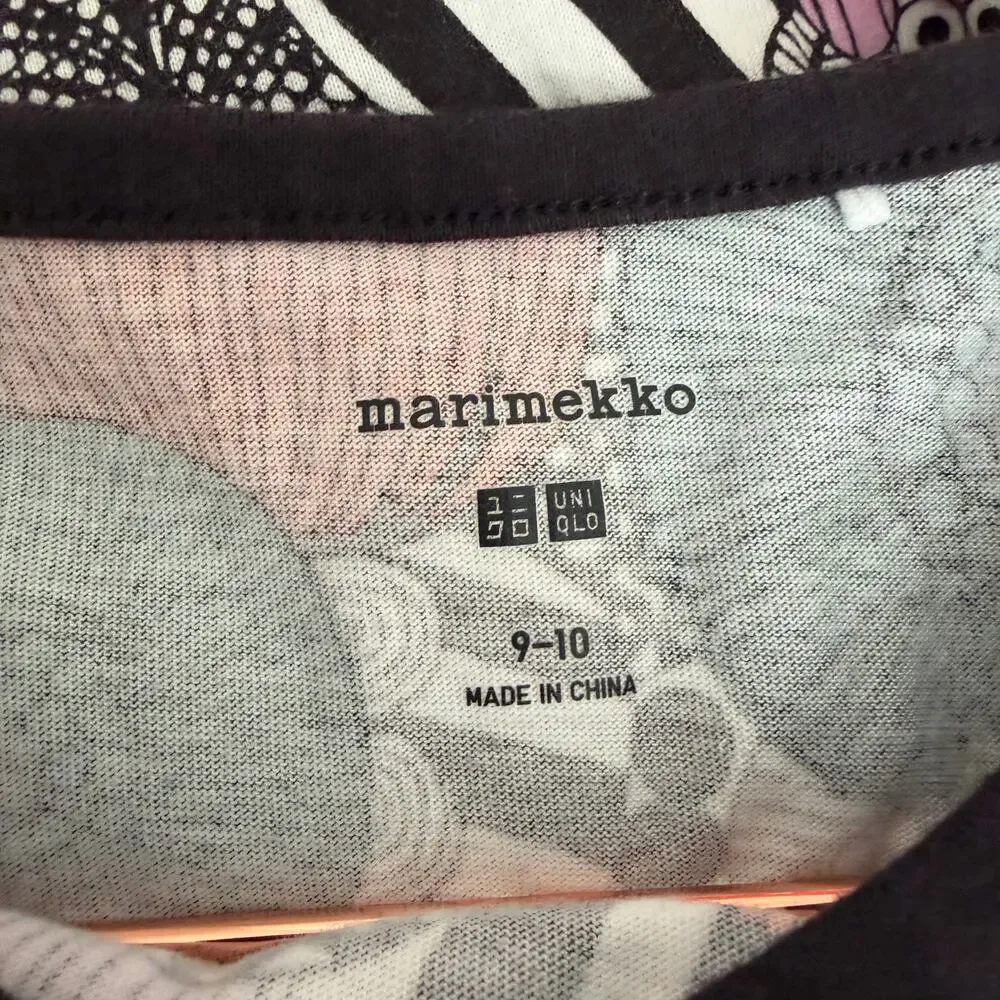Uniqlo x Marimekko Girls Print Dress Long Sleeve black Orange Pink Gray
